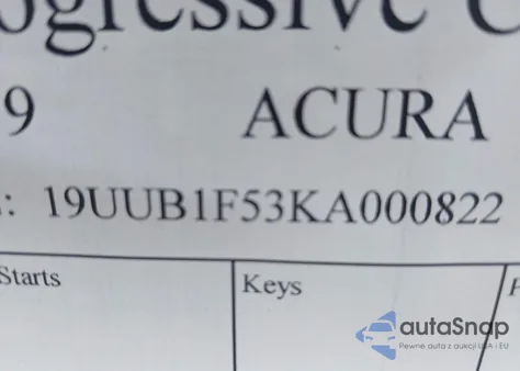 2019 Acura Tlx Tech Pkg z USA, uszkodzony, nr VIN 19UUB1F53KA000822